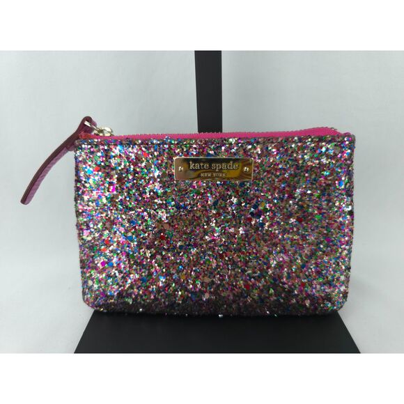 Kate Spade New York Pink Glitterball Sparkle Coin Purse - Picture 2 of 12